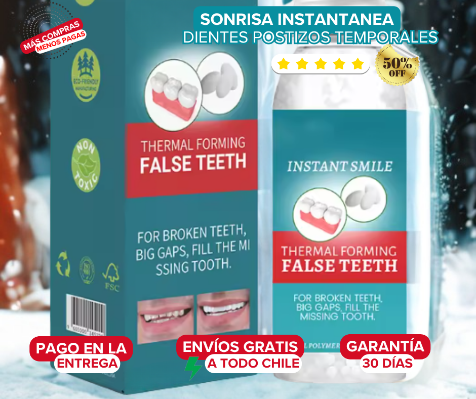 Dientes Postizos Temporales PERLAS – ¡Recupera Tu Sonrisa al Instante! 😃🦷