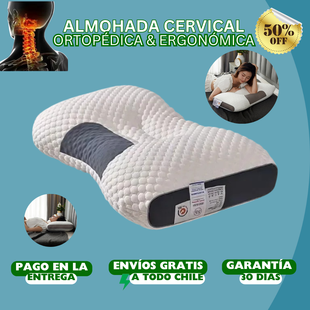 Almohada Cervical Ortopédica Ergonómica 3D💤