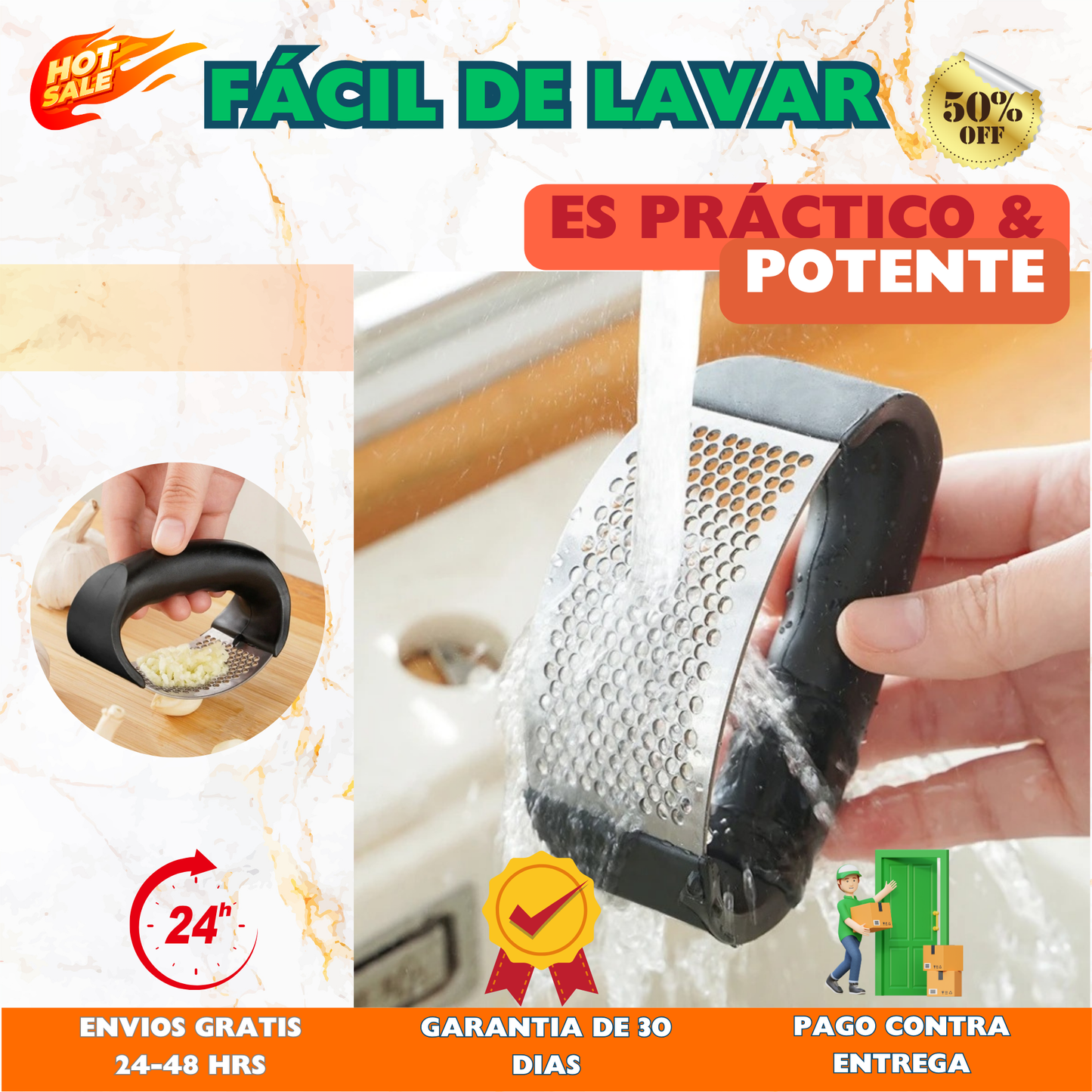 🔥 Moledor Triturador de Ajo de Acero Inoxidable + ¡Afilador de Cuchillos GRATIS! 🔪🧄