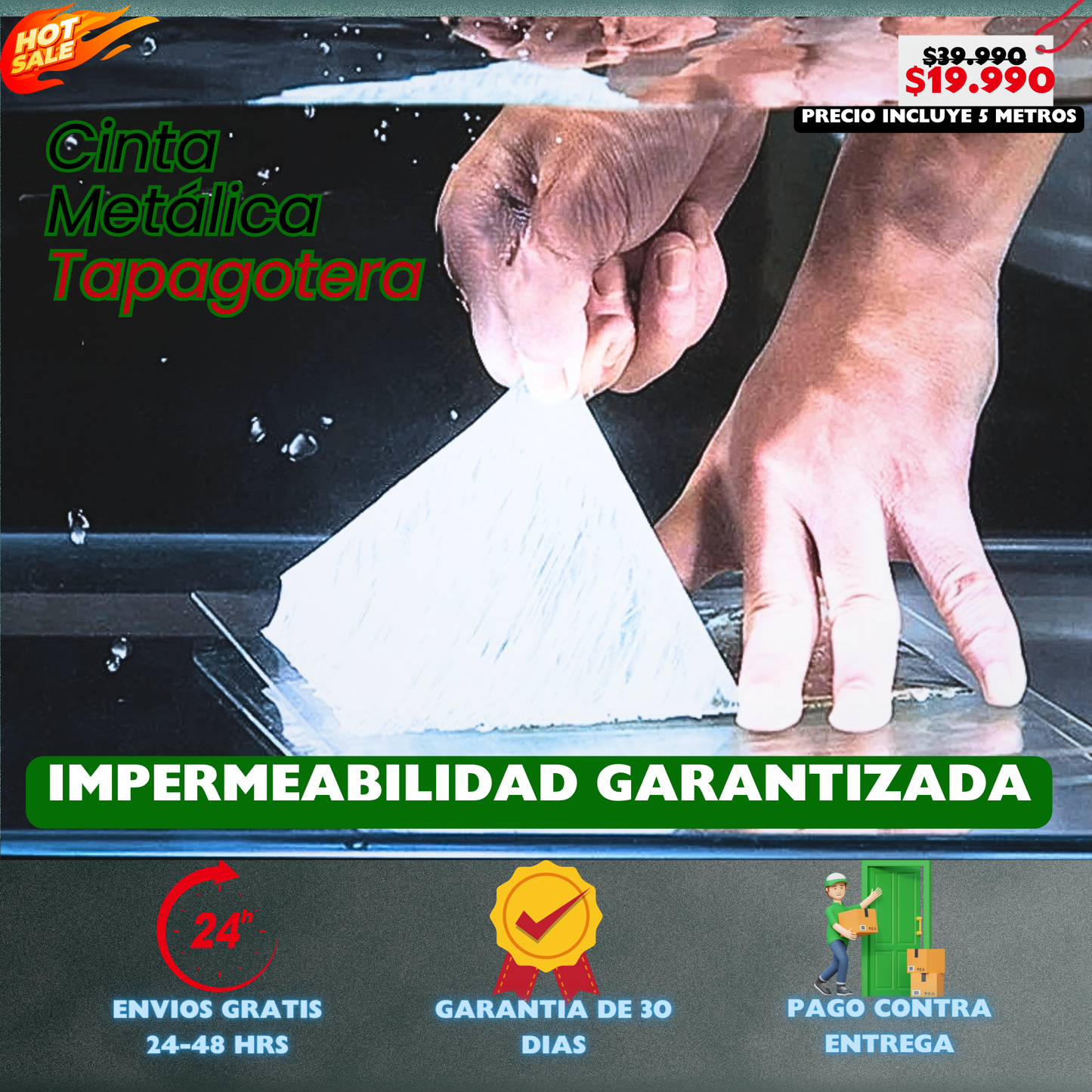 Cinta Tapagoteras - Pegamento ExtraFuerte - Liquidación ✅