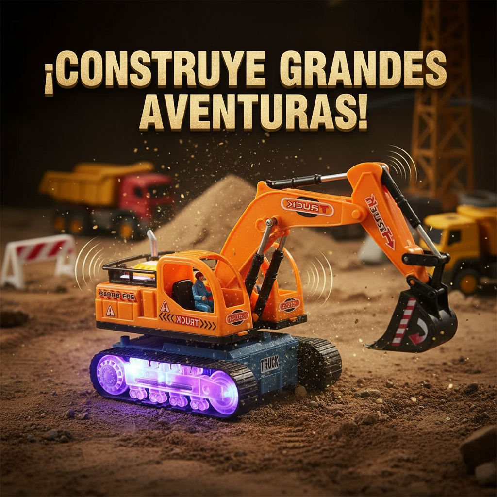 Retroexcavadora Con Luz y Sonido 🚧 🚜