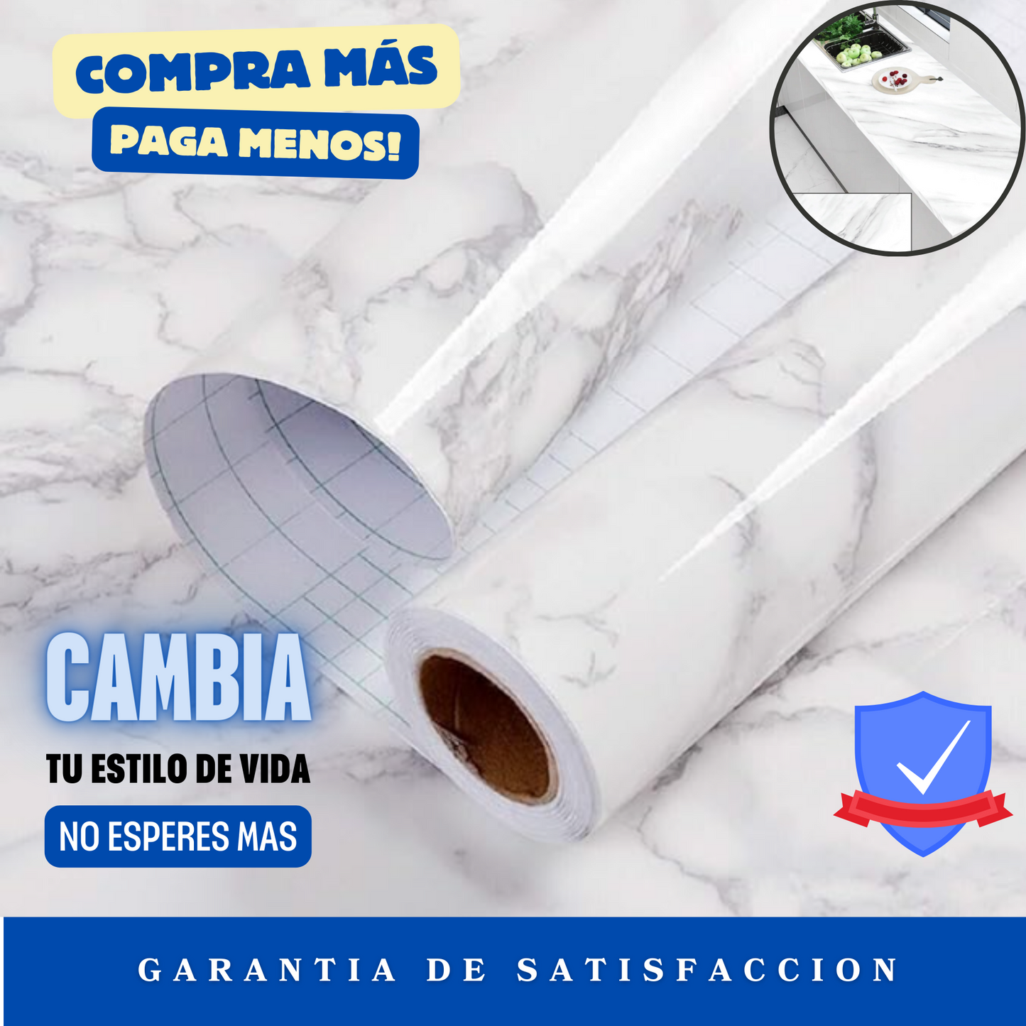 Papel Tapiz Mármol Adhesivo