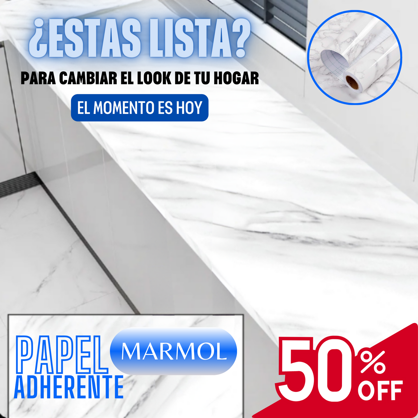 Papel Tapiz Mármol Adhesivo