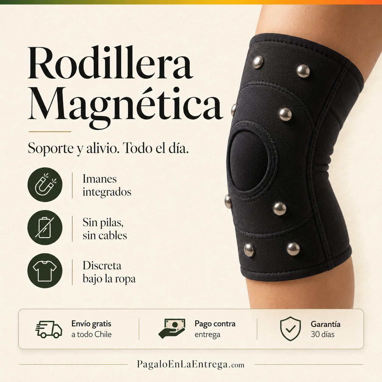 Rodillera Magnética Terapéutica — Soporte con Imanes