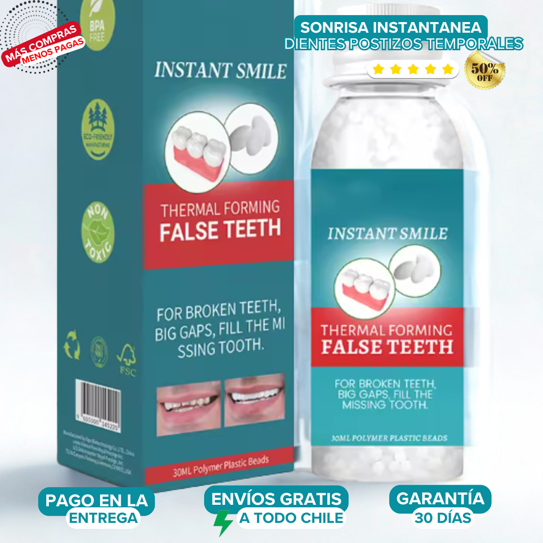 Dientes Postizos Temporales PERLAS – ¡Recupera Tu Sonrisa al Instante! 😃🦷