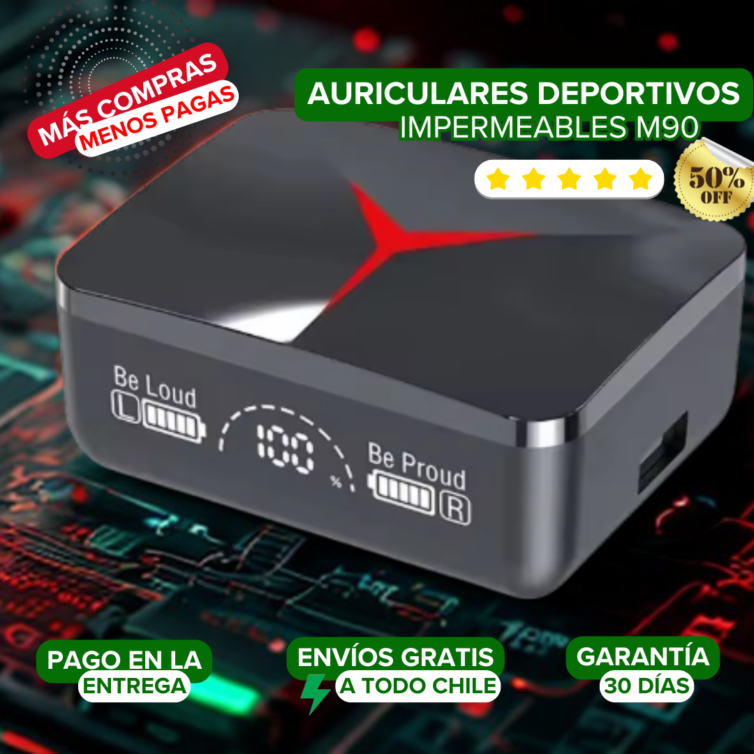 Auriculares deportivos impermeables M90🔋