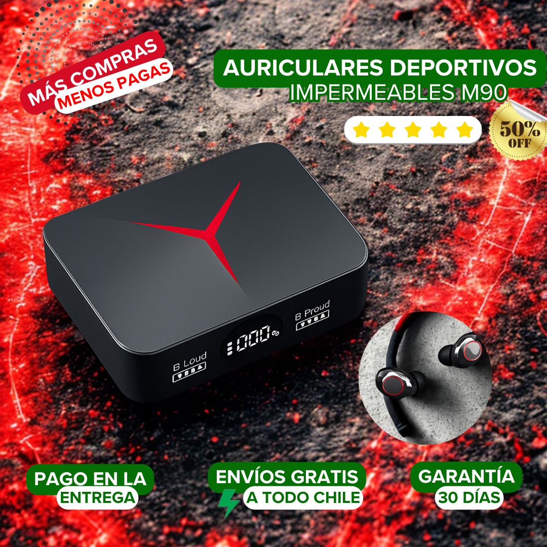 Auriculares deportivos impermeables M90🔋