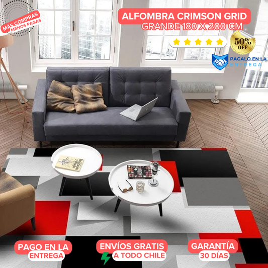 Alfombra 180×200 Crimson Grid | Casa Magna