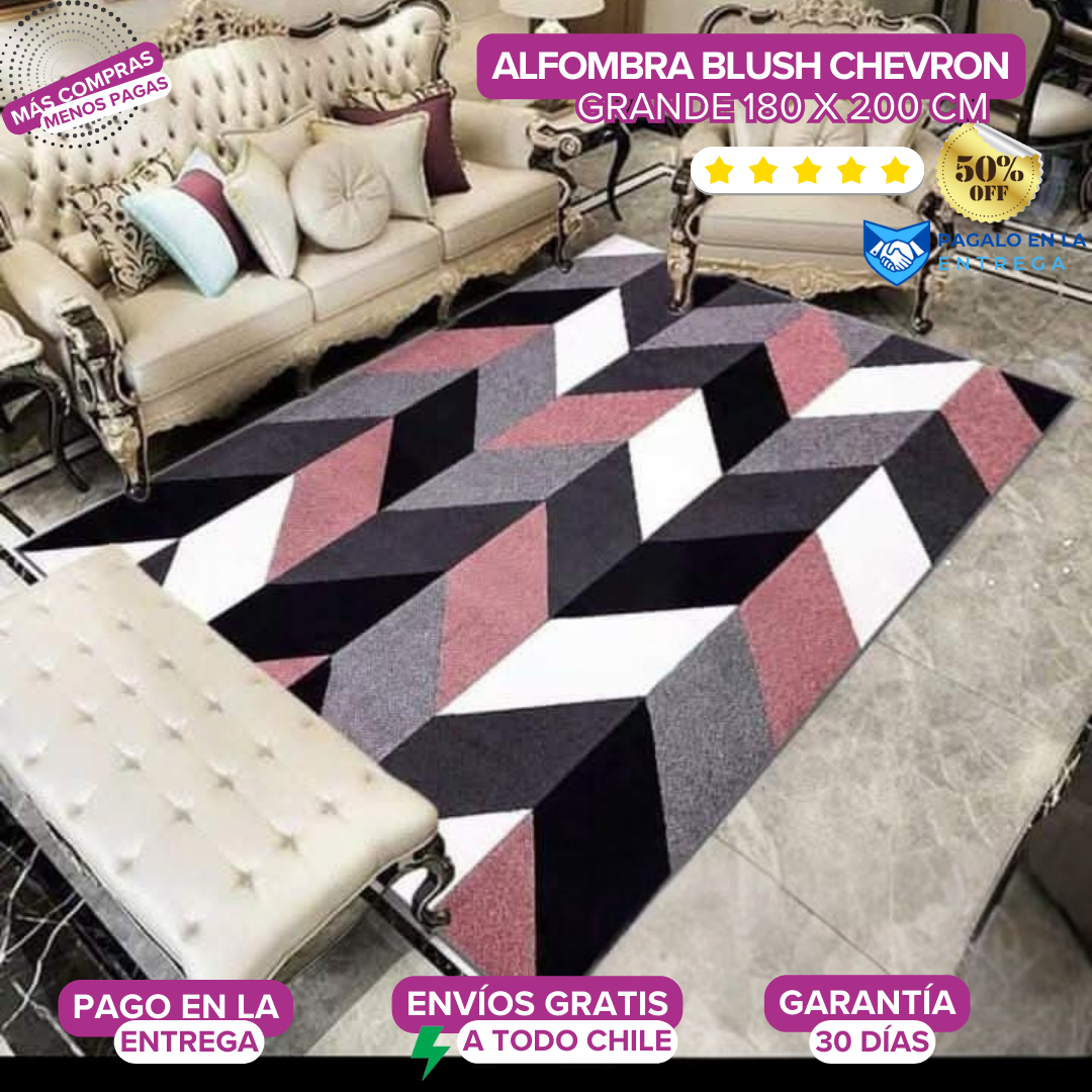 Alfombra 180×200 Blush Chevron | Casa Magna