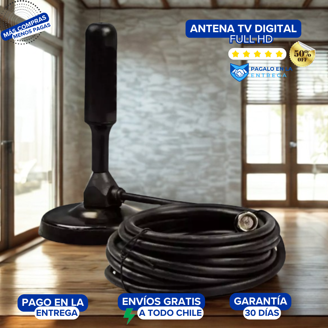 Antena TV Digital con Canales Full HD 🟦