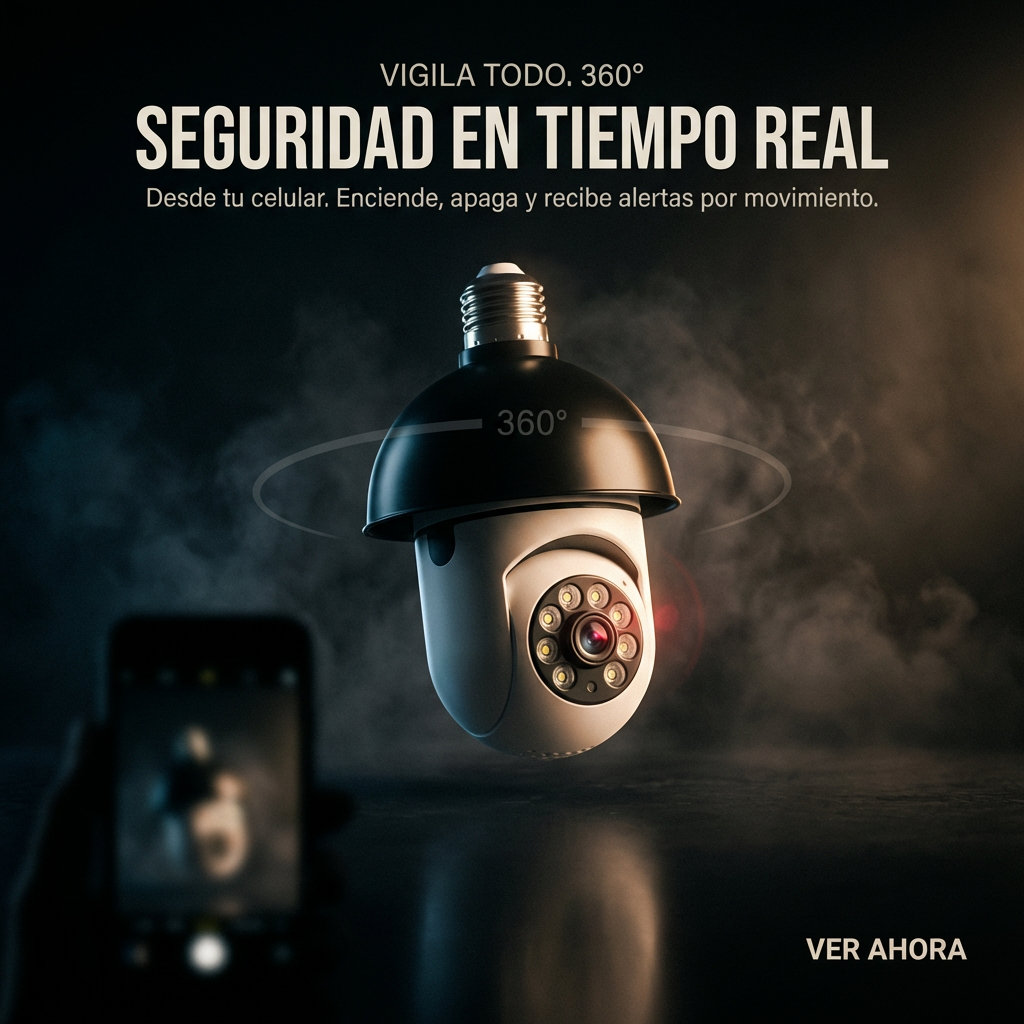 Cámara Foco De Seguridad HD Panorámica 360°