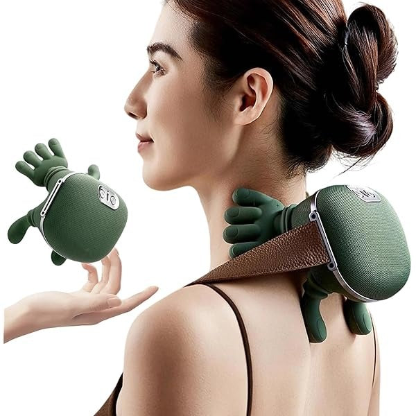 Masajeador de cuello con manos verde — vista del producto